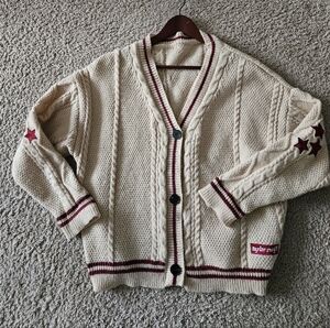 Taylor Swift Ivory Cardigan with Burgundy Stars